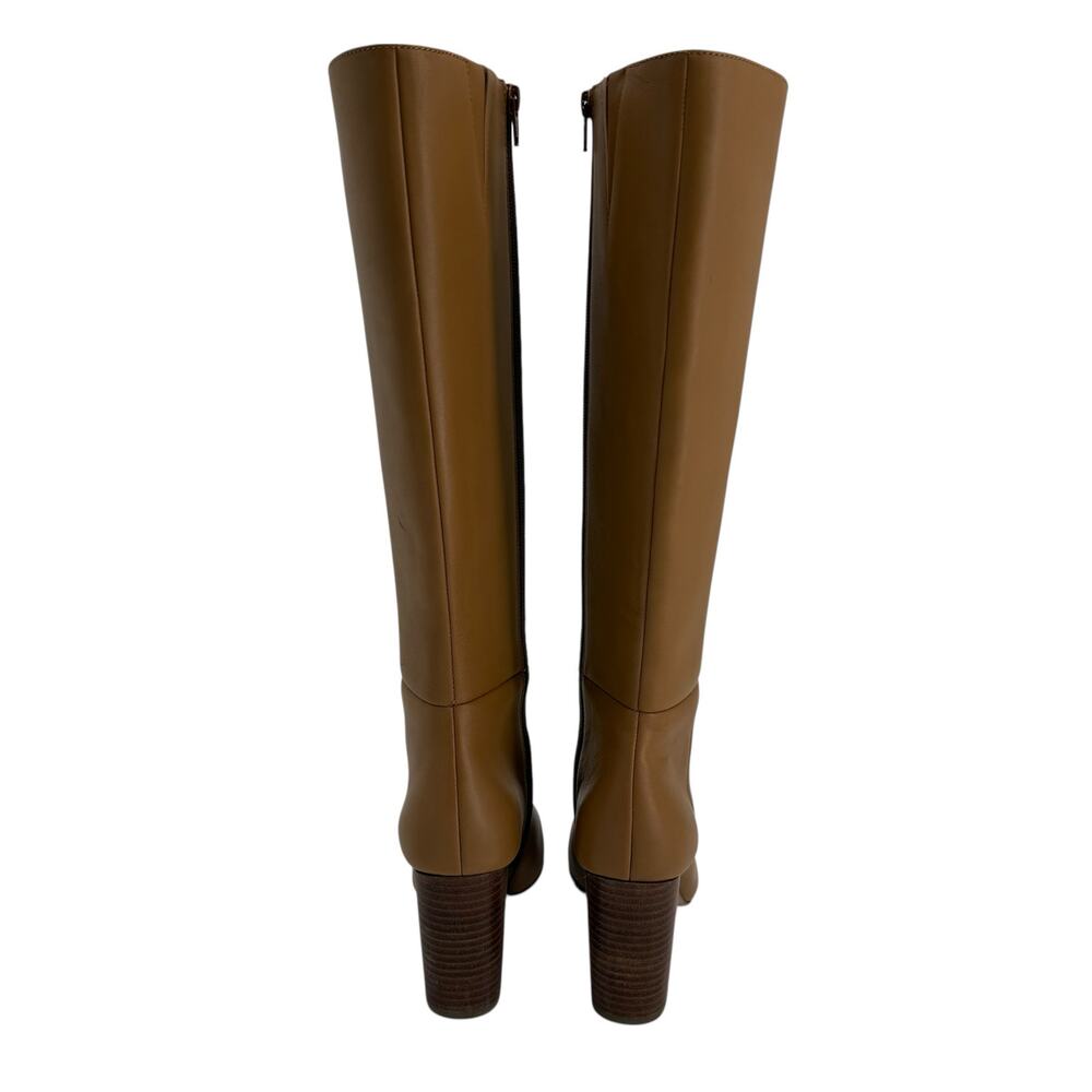 Paige Tan Camel Leather Keely Knee High Block Heel Boots Womens 7 - Picture 5 of 10